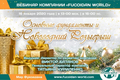 Вебинар 16 января 2020 года. "Основные фундаменты и Новогодний Розыгрыш".