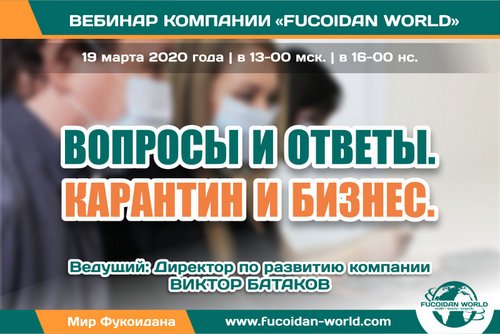 Вебинар 19 марта 2020 года. "Вопросы и ответы. Карантин и бизнес".